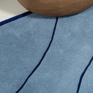 Mosaic Coastal Geometric Border Handwoven Wool Area Rug